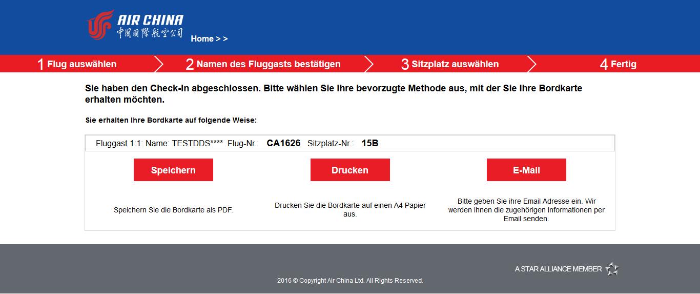 Сайт регистрации пассажира. Посадочный талон Air China. Номера билетов Air China.